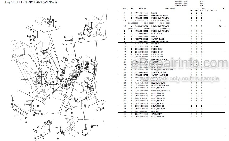 Photo 1 - Yanmar VIO75-C Parts Catalog Excavator