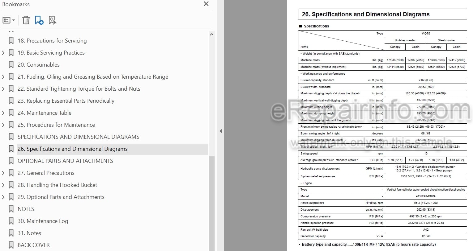 Photo 5 - Yanmar VIO75 Operation And Maintenance Manual Excavator