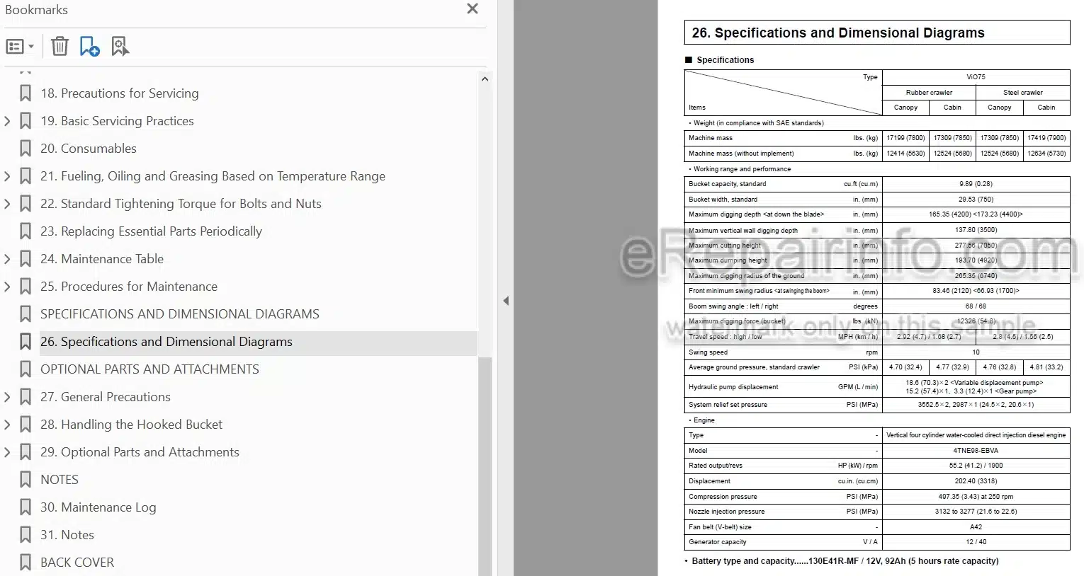 Photo 5 - Yanmar VIO75 Operation And Maintenance Manual Excavator