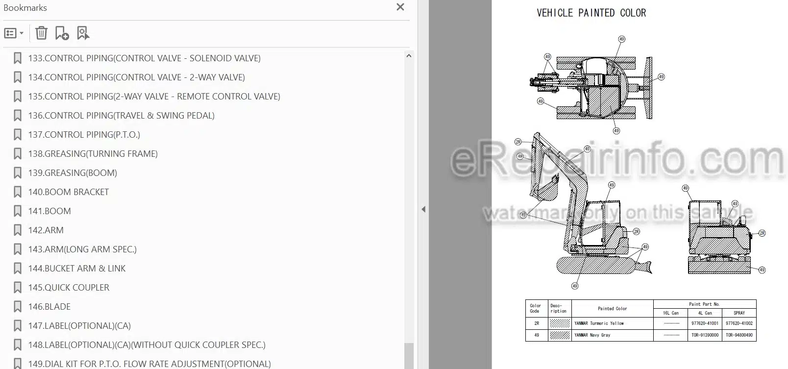 Photo 4 - Yanmar VIO80-1 Parts Catalog Excavator
