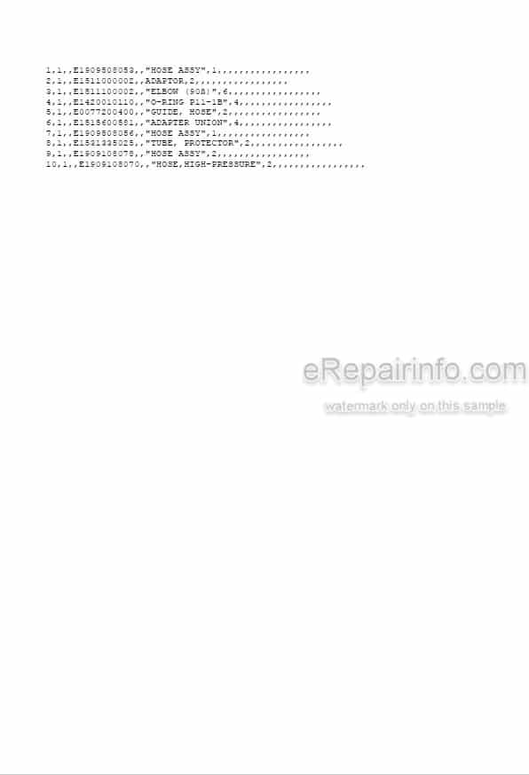 Photo 4 - Yanmar YB10-2 B3761 Parts Catalog Excavator