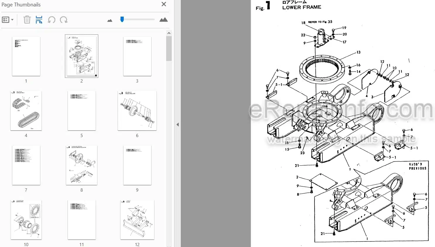 Photo 3 - Yanmar YB10-2 B3761 Parts Catalog Excavator