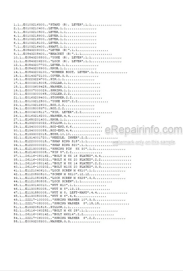 Photo 4 - Yanmar YB201U Parts Catalog Excavator