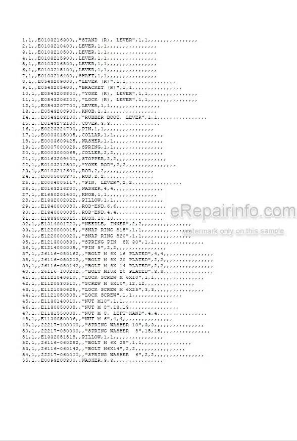 Photo 4 - Yanmar YB201U Parts Catalog Excavator