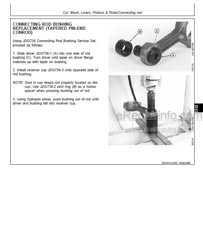 Photo 7 - John Deere 670 770 790 870 970 1070 Technical Manual Compact Utility Tractor TM1470