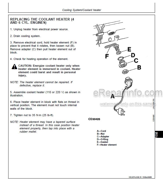 Photo 3 - John Deere 3029 4039 4045 6059 6068 Component Technical Manual Engine CTM3274