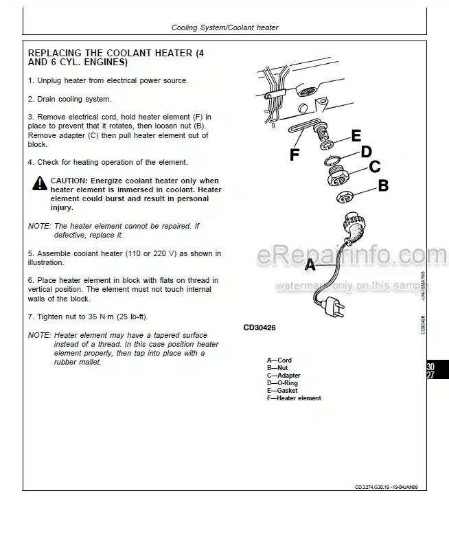 Photo 3 - John Deere 3029 4039 4045 6059 6068 Component Technical Manual Engine CTM3274