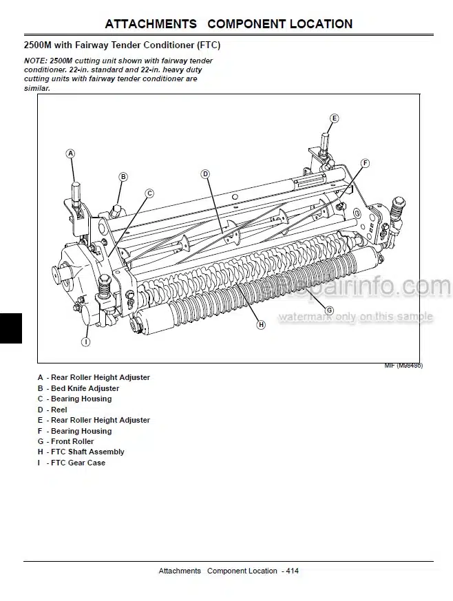 Photo 5 - John Deere 3225C 3235C 3245C Technical Manual Lightweight Fairway Mower TM2105