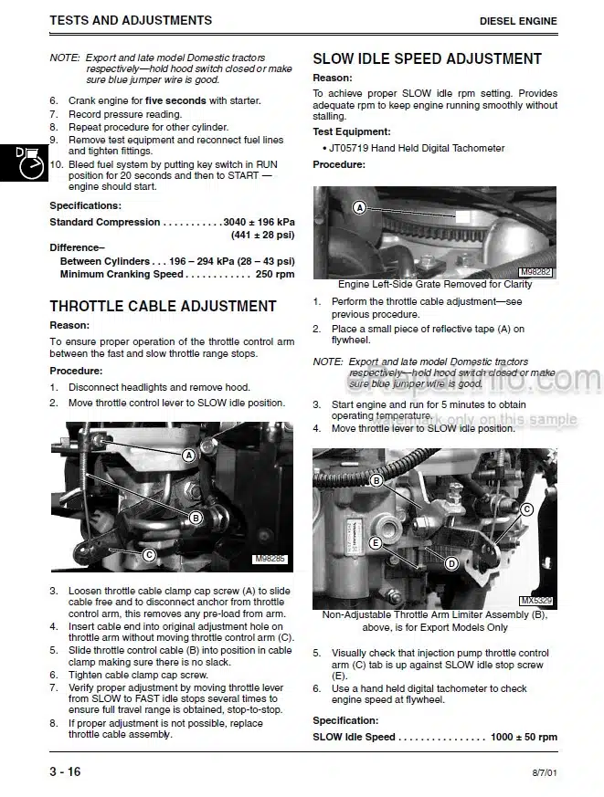 Photo 2 - John Deere GX355 Technical Manual Lawn And Garden Tractor TM1974