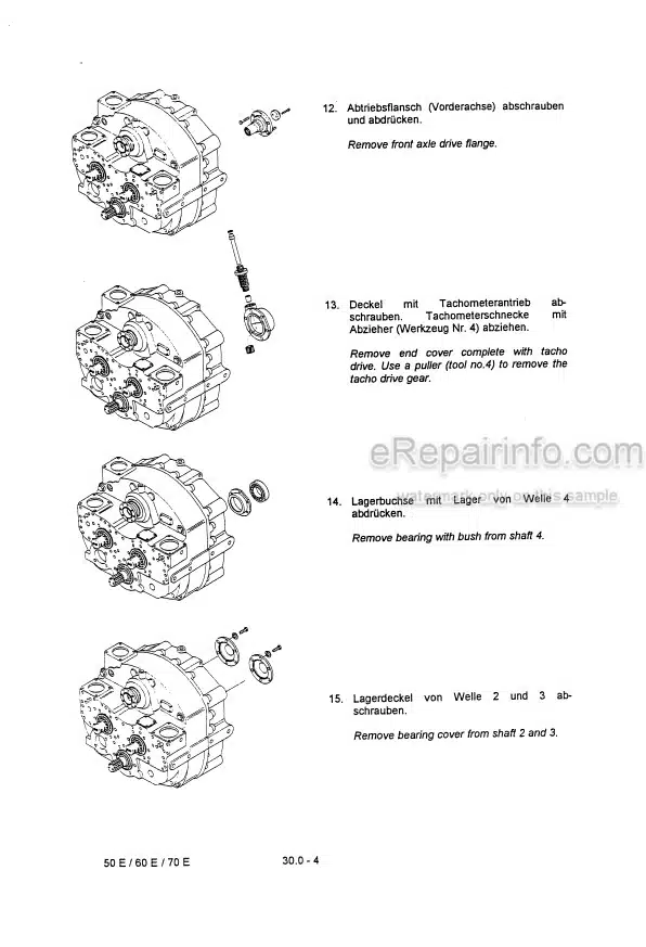 Photo 3 - Komatsu 50E 60E 70E Repair Manual Wheel Loader Transmission G426 2974989M1