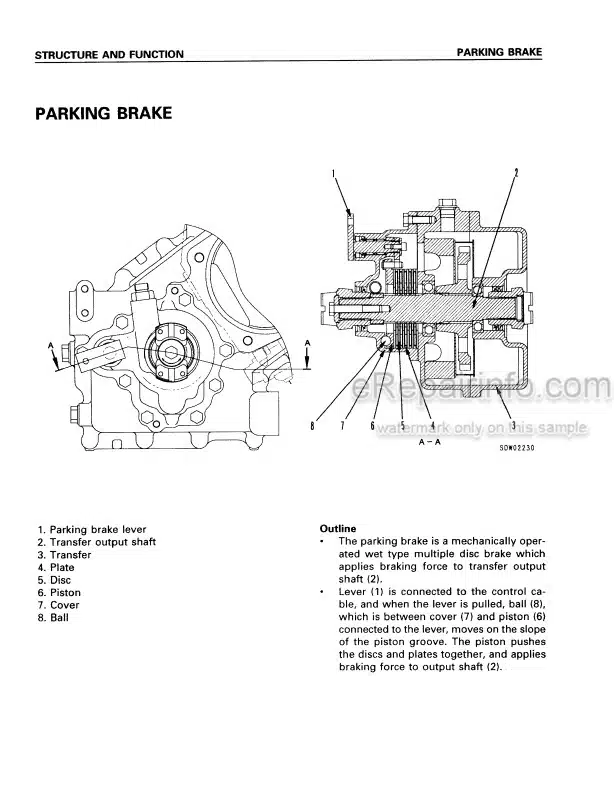 Photo 3 - Komatsu Avance WA120-3CS Shop Manual Wheel Loader SEBM012402 SN 10004-