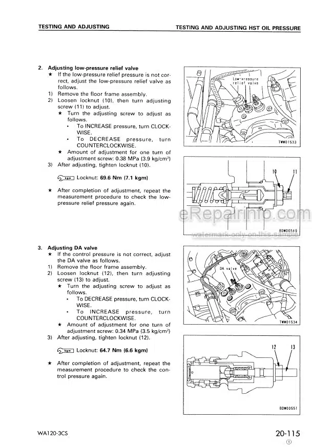 Photo 7 - Komatsu Avance WA120-3 WA120-3A Shop Manual Wheel Loader SEBM005706 SN 50001-