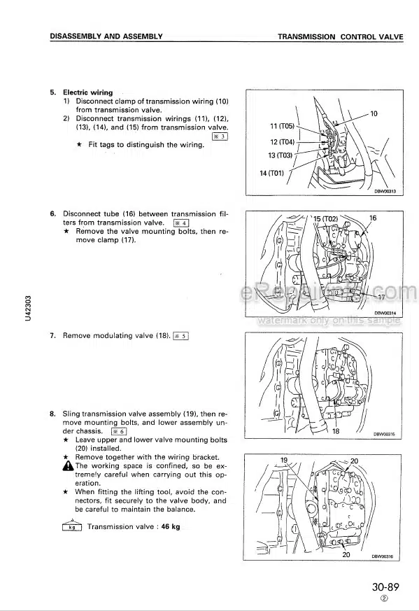 Photo 5 - Komatsu WA380-7 Field Assembly Instructions Wheel Loader GEN00114-00 SN 10001-