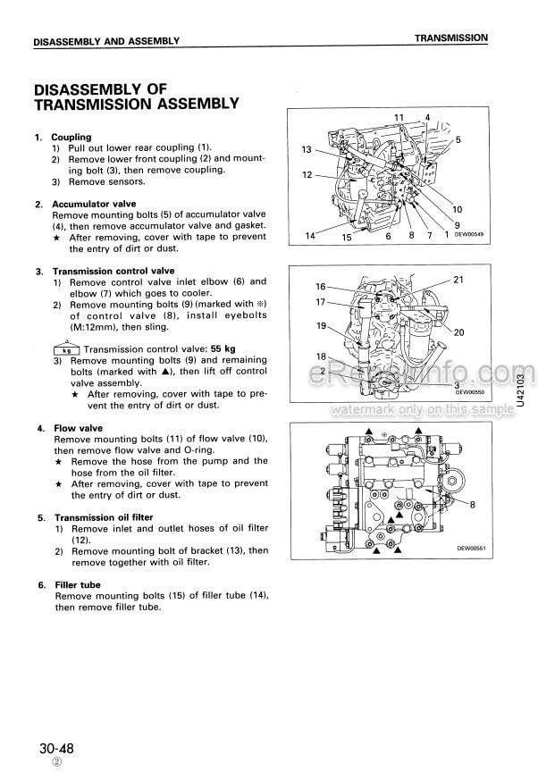 Photo 6 - Komatsu Avance WA600-3 Shop Manual Wheel Loader SEBMW01400 SN 50363-