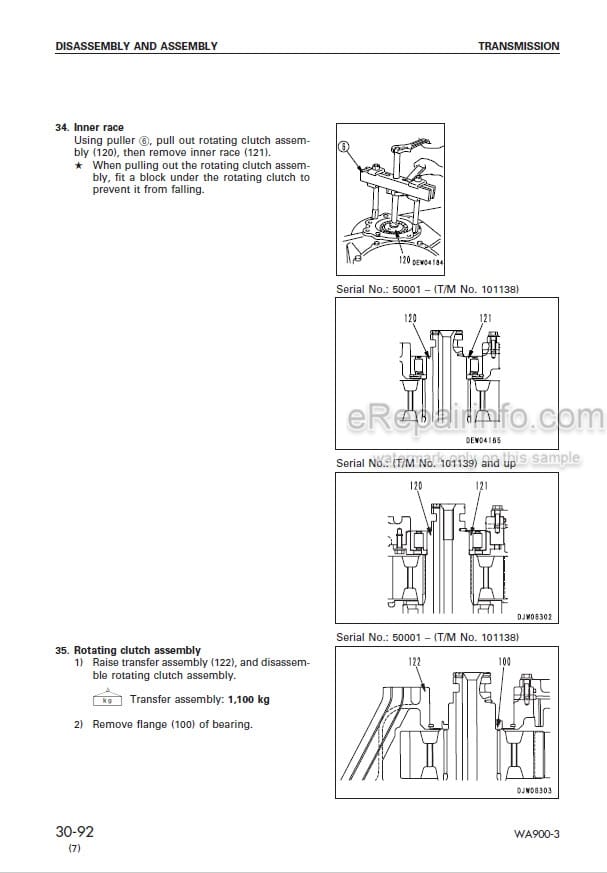 Photo 7 - Komatsu Avance WA800L-3 Shop Manual Wheel Loader SEBM035603 SN 52001-