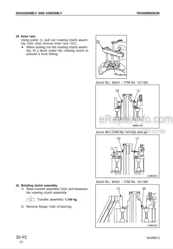 Photo 7 - Komatsu Avance WA800L-3 Shop Manual Wheel Loader SEBM035603 SN 52001-