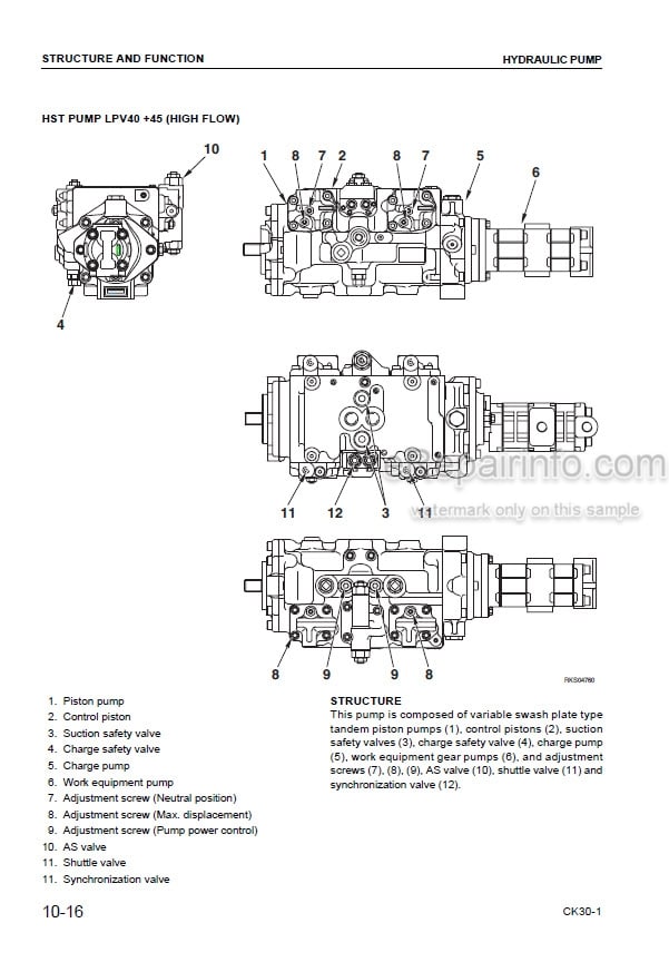 Photo 3 - Komatsu CK30-1 Shop Manual Crawler Skid Steer Loader WEBM006500 SN F00003-