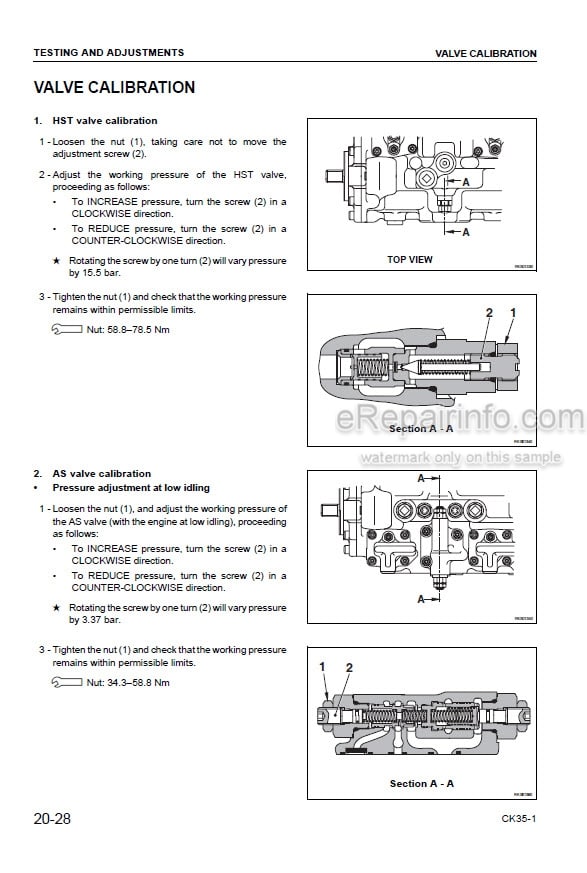 Photo 5 - Komatsu CK35-1 Shop Manual Crawler Skid Steer Loader WEBM007100 SN F00003-