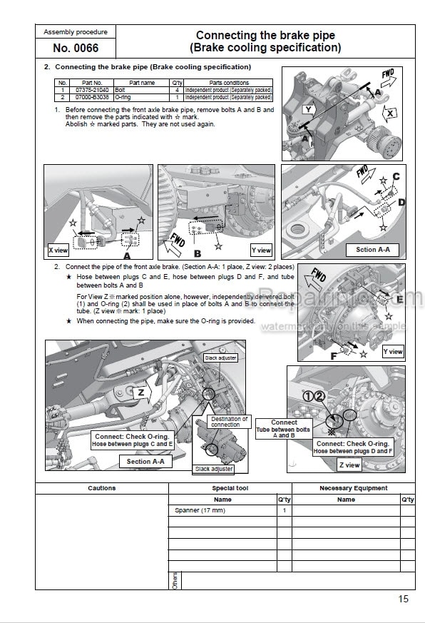 Photo 7 - Komatsu 50E 60E 70E Repair Manual Wheel Loader Transmission G426 2974989M1