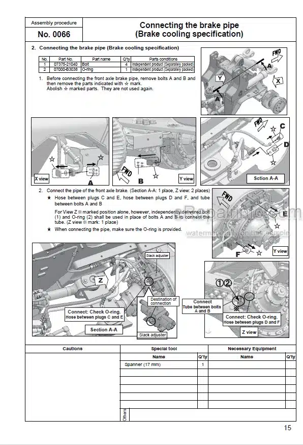 Photo 2 - Komatsu Galeo WA600-6 Field Assembly Instructions Wheel Loader GEN00036-02 SN 60001-