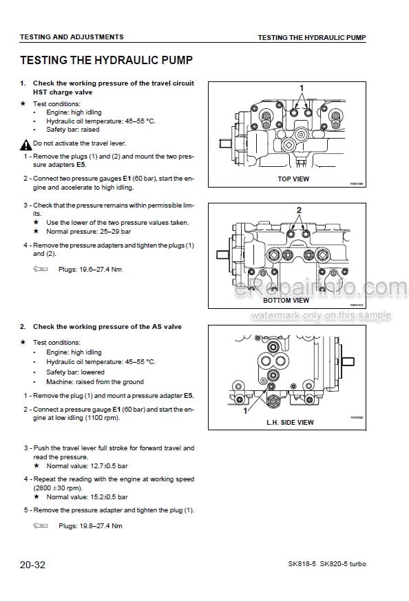 Photo 5 - Komatsu SK818-5 SK820-5 Turbo Shop Manual Skid Steer Loader WEBM00500