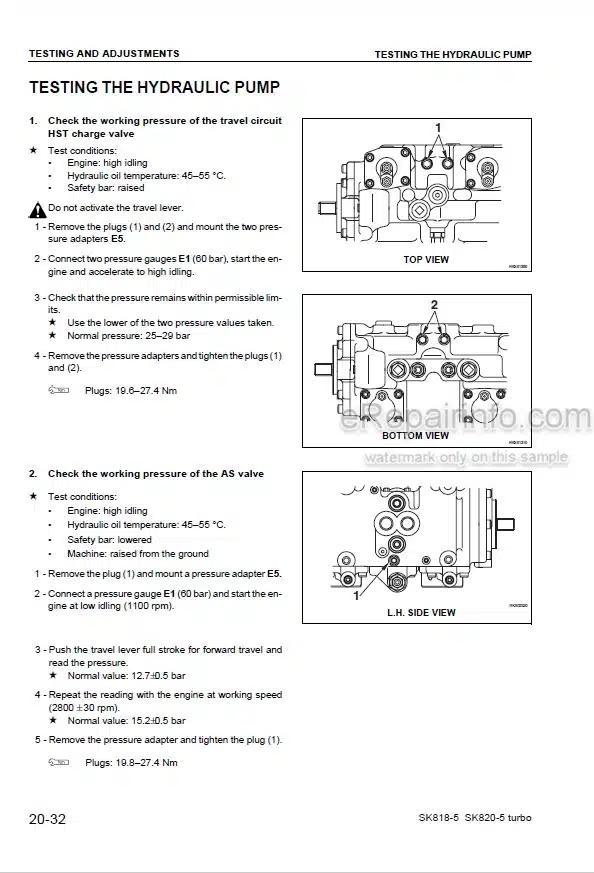 Photo 5 - Komatsu SK818-5 SK820-5 Turbo Shop Manual Skid Steer Loader WEBM00500