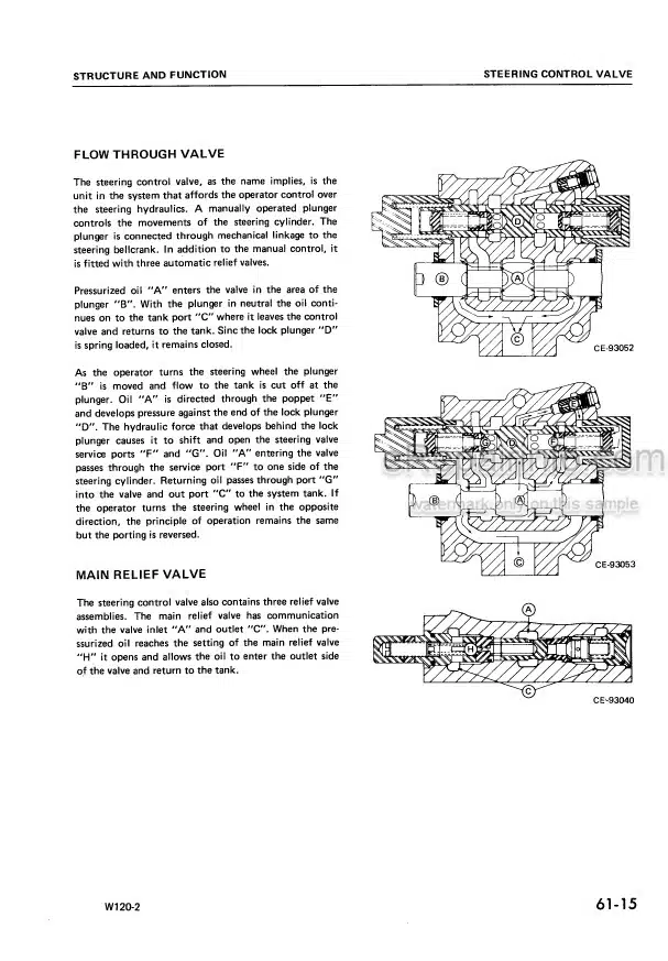 Photo 5 - Komatsu W120-2 Shop Manual Wheel Loader SEBM0383B01 SN 11001-