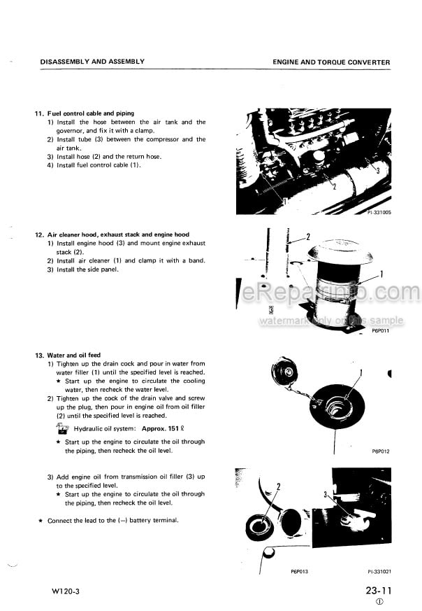 Photo 6 - Komatsu W170-2 Shop Manual Wheel Loader SEBM0384C01 SN 60001-