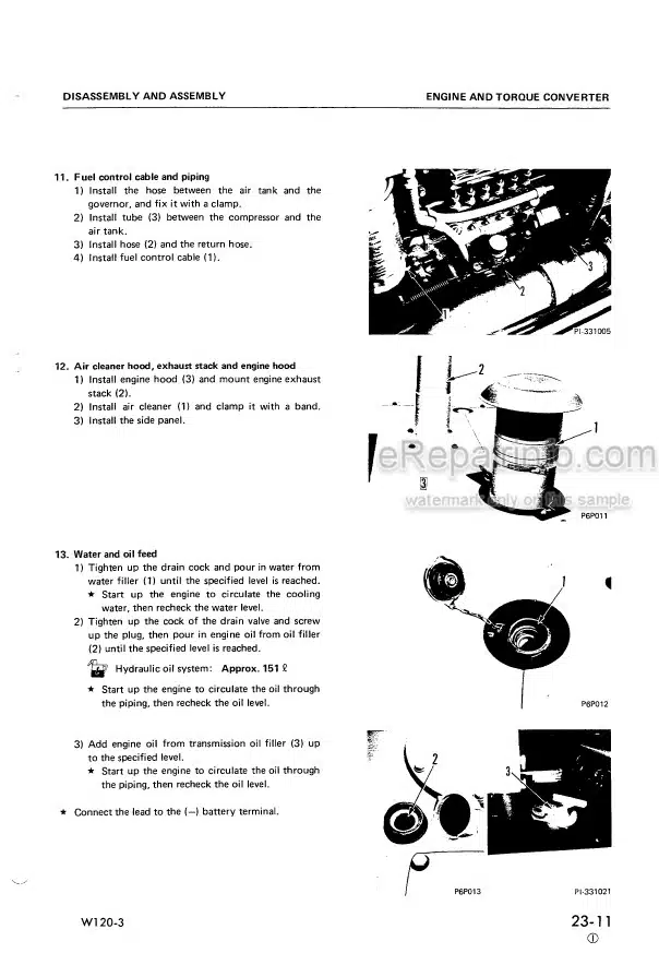 Photo 2 - Komatsu W120-3 Shop Manual Wheel Loader SEBM0383C01 SN 50001-