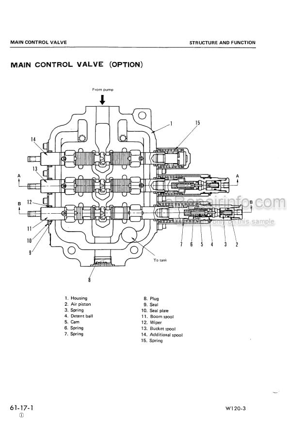 Photo 3 - Komatsu W120-3 Shop Manual Wheel Loader SEBM0383C01 SN 50001-