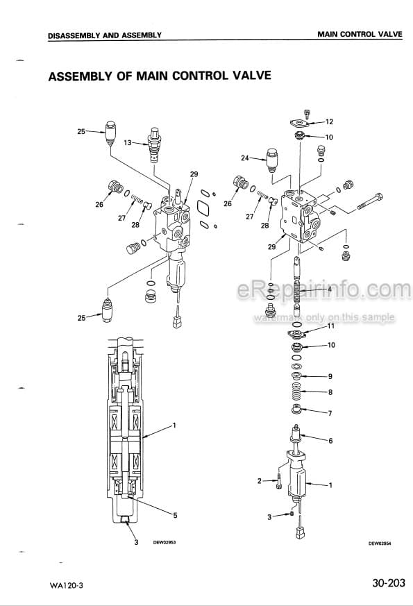 Photo 5 - Komatsu WA120-3 EU Spec Shop Manual Wheel Loader SEBM018300 SN 53001-
