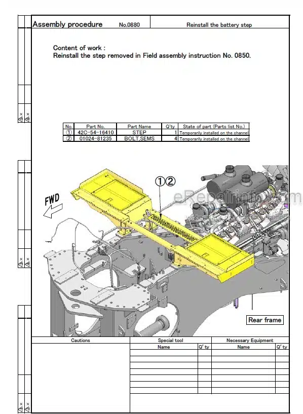 Photo 5 - Komatsu WA1200-6 Field Assembly Instructions Wheel Loader GEN00106-01 SN 60001-