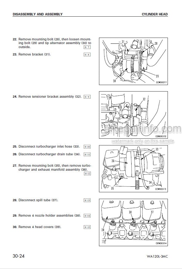 Photo 7 - Komatsu WA120-3 EU Spec Shop Manual Wheel Loader SEBM018300 SN 53001-