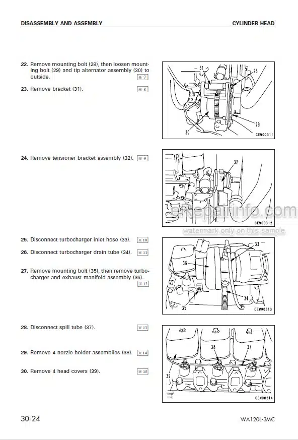 Photo 7 - Komatsu WA120-3 EU Spec Shop Manual Wheel Loader SEBM018300 SN 53001-