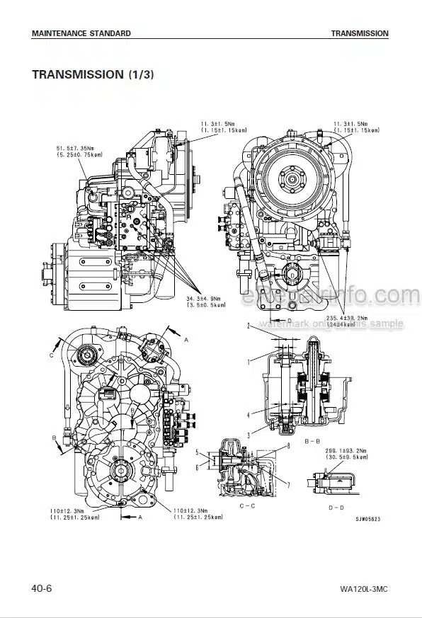 Photo 5 - Komatsu WA120L-3MC Shop Manual Wheel Loader SEBM021800 SN 54104-