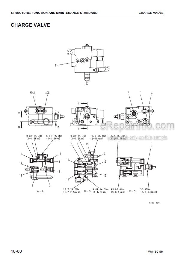 Photo 5 - Komatsu WA150-5H Shop Manual Wheel Loader VEBM934100 SN H50051-