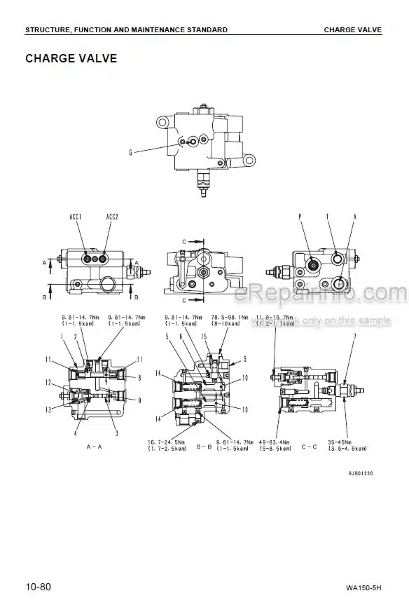 Photo 5 - Komatsu WA150-5H Shop Manual Wheel Loader VEBM934100 SN H50051-