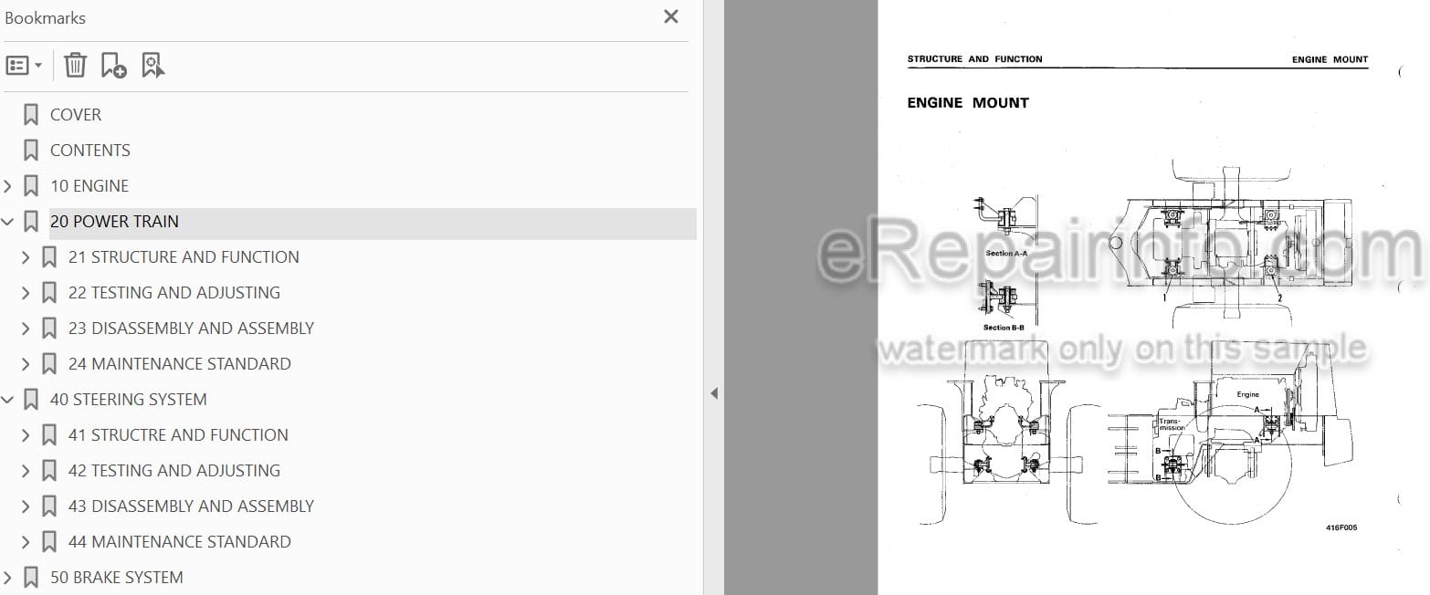 Photo 3 - Komatsu WA180-1 Shop Manual Wheel Loader SEBM034906 SEBMU4170105 SN 10001-