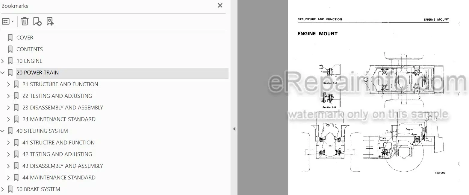 Photo 3 - Komatsu WA180-1 Shop Manual Wheel Loader SEBM034906 SEBMU4170105 SN 10001-