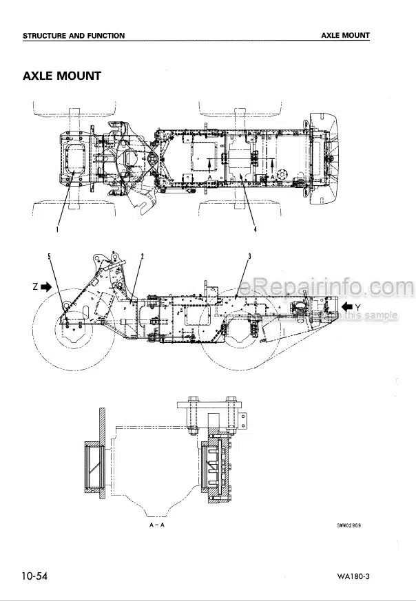 Photo 3 - Komatsu WA180-3 EU Spec Shop Manual Wheel Loader SEBM011900 SN 53001-