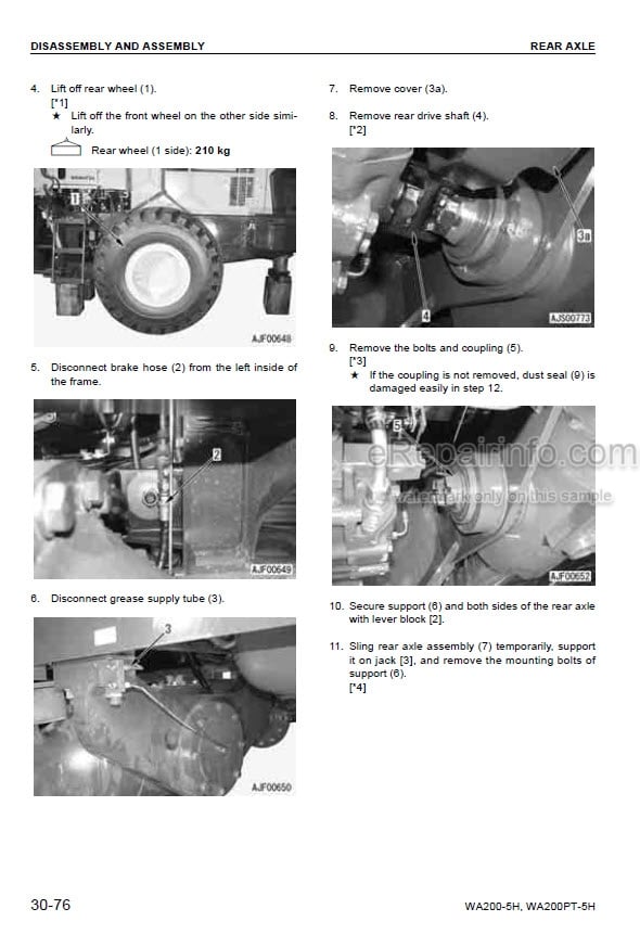 Photo 1 - Komatsu WA200-5H WA200PT-5H Shop Manual Wheel Loader VEBM220100 SN H50051-SN H60051-