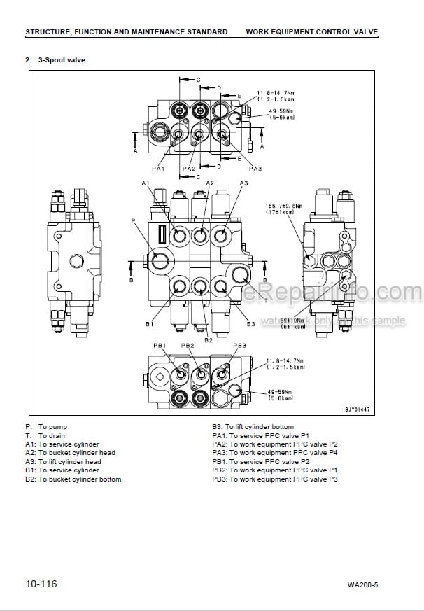 Photo 5 - Komatsu WA200-5 WA200PT-5 Shop Manual Wheel Loader SEBM033307 SN 65001-