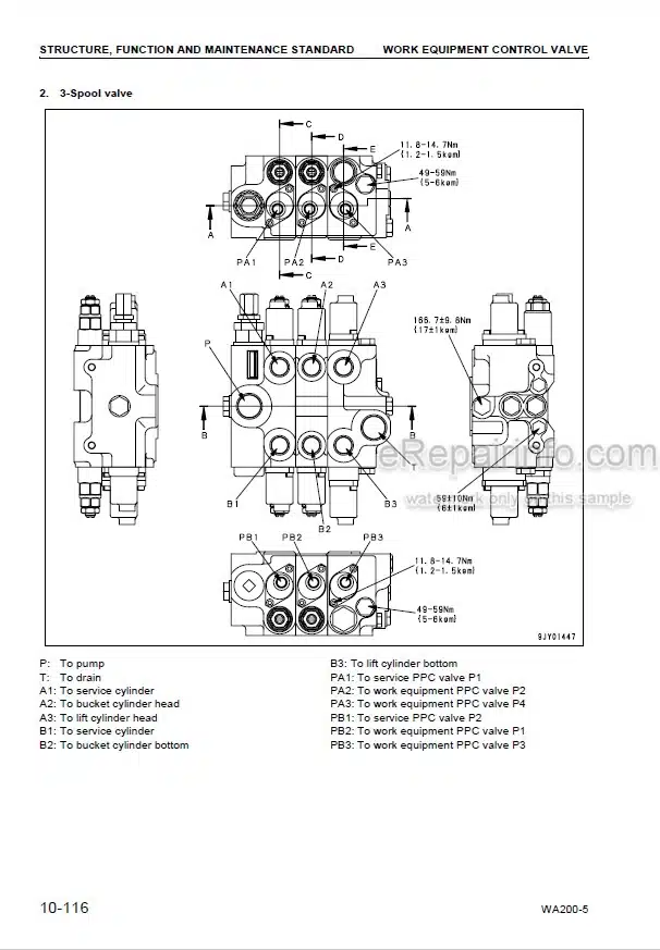 Photo 5 - Komatsu WA200-5 WA200PT-5 Shop Manual Wheel Loader SEBM033307 SN 65001-