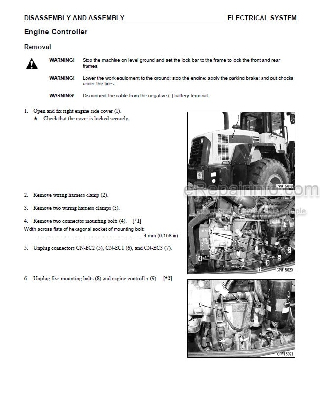 Photo 1 - Komatsu WA250-6 Shop Manual Wheel Loader CEBM000703 SN A76001-