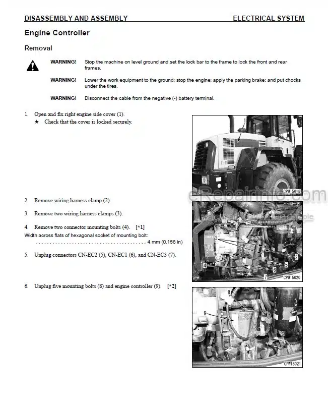 Photo 2 - Komatsu WA250-6 Shop Manual Wheel Loader CEBM000703 SN A76001-