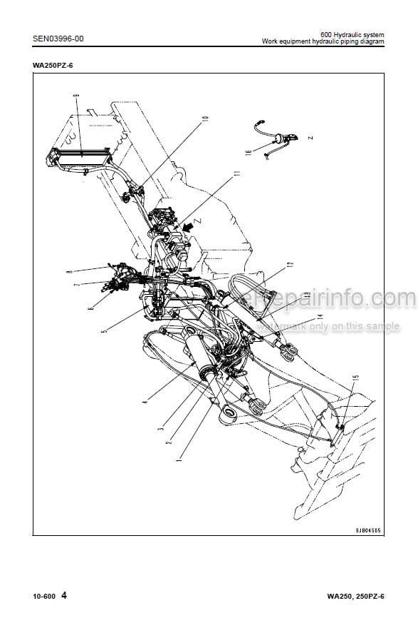 Photo 3 - Komatsu WA250-6 WA250PZ-6 Shop Manual Wheel Loader SEN03813-03 SEN03979-03 SN 75001-