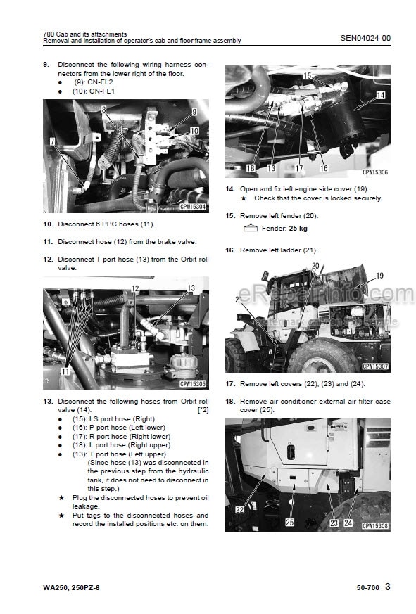Photo 6 - Komatsu WA320-3 Shop Manual Wheel Loader VEBM450104 SN WA320H20051-