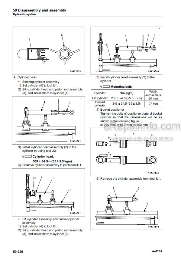 Photo 3 - Komatsu WA270-7 Shop Manual Wheel Loader SEN06255-01 SN 80001-