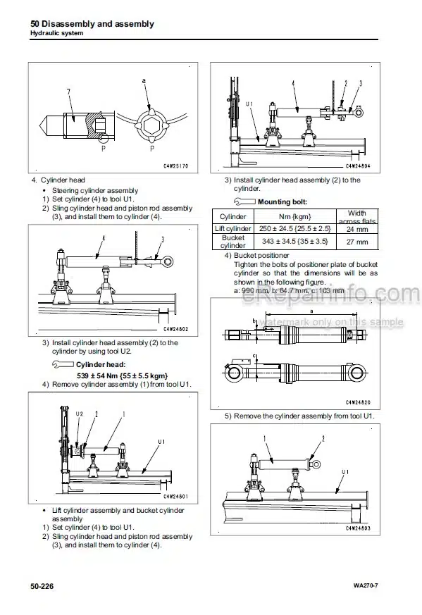 Photo 3 - Komatsu WA270-7 Shop Manual Wheel Loader SEN06255-01 SN 80001-