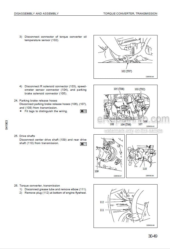 Photo 1 - Komatsu WA320-3 Shop Manual Wheel Loader VEBM450104 SN WA320H20051-